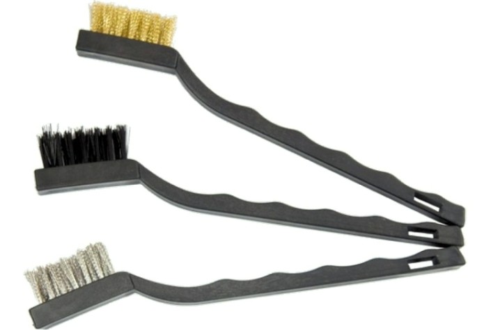 Щетка металлическая MATRIX 3 шт набор щеток, с пластмассовой ручкой, малые [74860]
