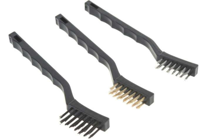 Щетка металлическая MATRIX 3 шт набор щеток, с пластмассовой ручкой, малые [74860]