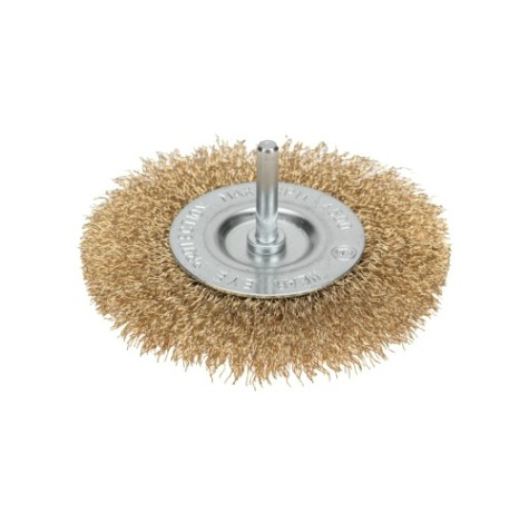 Щетка обдирочная для дрели Kranz KR-91-1231 витая латунированная стальная проволока, 100мм