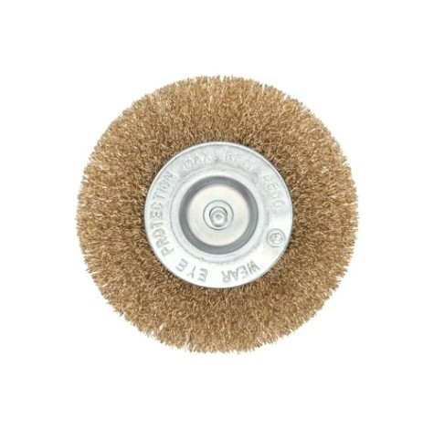 Щетка обдирочная для дрели Kranz KR-91-1231 витая латунированная стальная проволока, 100мм