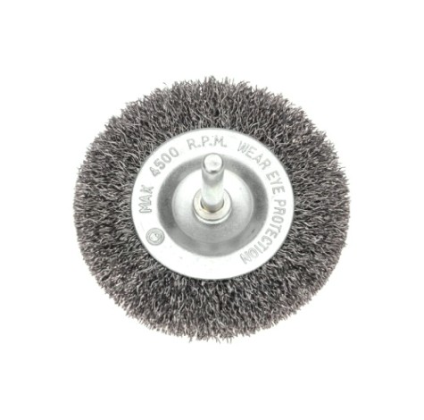 Щетка обдирочная для дрели Kranz KR-91-1245 дисковая витая проволока, 75мм Щетка обдирочная для дрели Kranz KR-91-1245 дисковая витая проволока, 75мм
