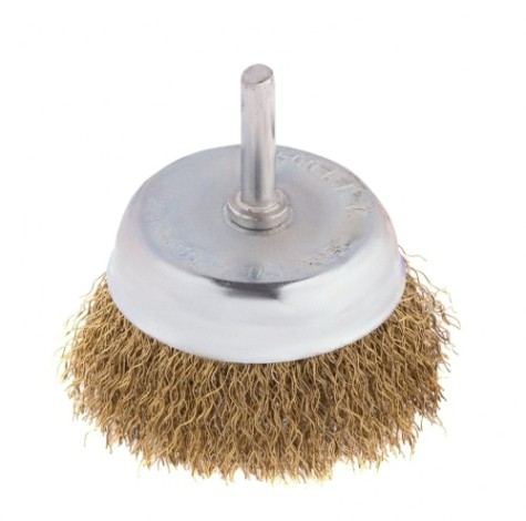 Щетка обдирочная для дрели MATRIX 75 мм "чашка" со шпилькой, витая проволока [74478]
