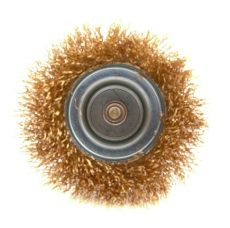 Щетка обдирочная для дрели MATRIX 75 мм "чашка" со шпилькой, витая проволока [74478]