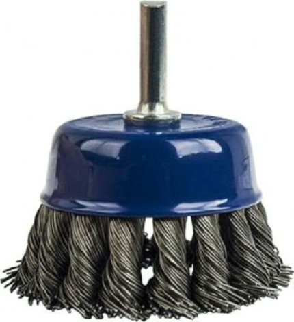 Щетка обдирочная для дрели ПРАКТИКА чашеобразная витая D-75 мм, хвост 6 мм 032-560 [032-560]