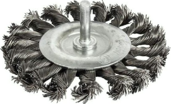 Щетка обдирочная для дрели ПРАКТИКА радиальная витая D-75 мм, хвост 6 мм 242-694 [242-694]