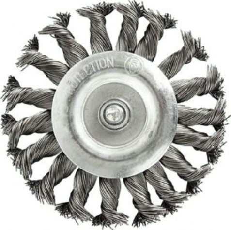 Щетка обдирочная для дрели ПРАКТИКА радиальная витая D-75 мм, хвост 6 мм 242-885 [242-885]