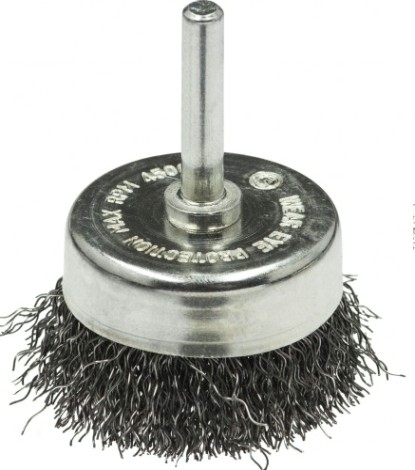 Щетка обдирочная для дрели Профоснастка № 104 Мастер хв 6 мм D75 мм гофрированная [20201004]