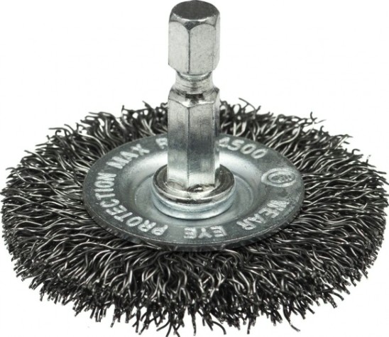 Щетка обдирочная для дрели Профоснастка № 162 Мастер 6гр хв 6.35 мм D75 мм дисковая [20204002]