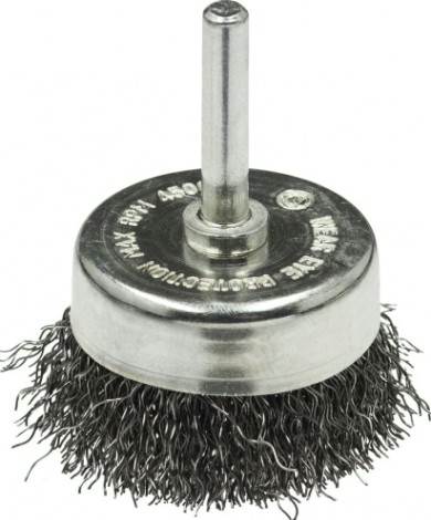 Щетка обдирочная для дрели Профоснастка № 589 Эксперт хв 6 мм D50 мм гофрированная, нерж. [20905002]