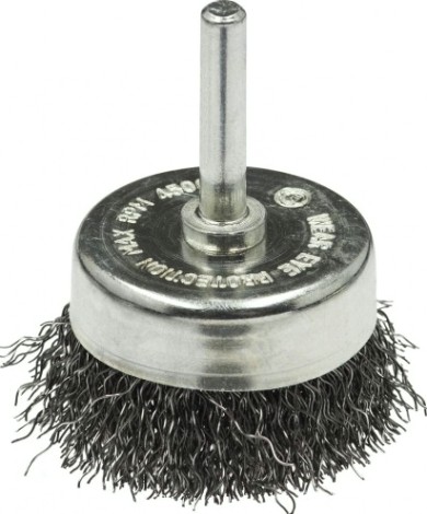 Щетка обдирочная для дрели Профоснастка № 591 Эксперт хв 6 мм D75 мм гофрированная, нерж. [20905004]
