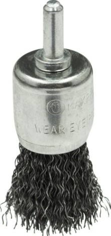 Щетка обдирочная для дрели Профоснастка № 602 Эксперт хв 6 мм D25 мм концевая, гофр. нерж. [20908006]