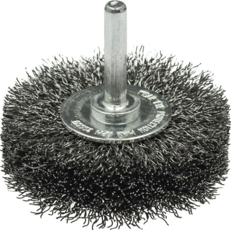 Щетка обдирочная для дрели Профоснастка № 605 Эксперт хв 6 мм D30х9 мм дисковая, гофр. (нерж) [20709006]