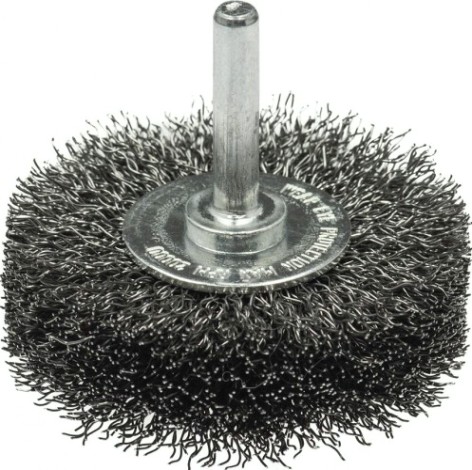 Щетка обдирочная для дрели Профоснастка № 606 Эксперт хв 6 мм D50х17 мм дисковая, гофр. (нерж) [20709007]