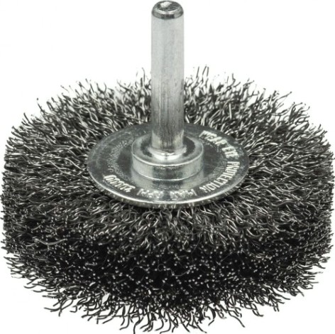 Щетка обдирочная для дрели Профоснастка № 607 Эксперт хв 6 мм D 60х18 мм дисковая, гофр. (нерж) [20709008]