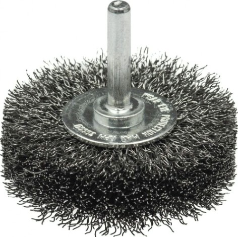 Щетка обдирочная для дрели Профоснастка № 608 Эксперт хв 6 мм D 70х18 мм дисковая, гофр. (нерж) [20709009]