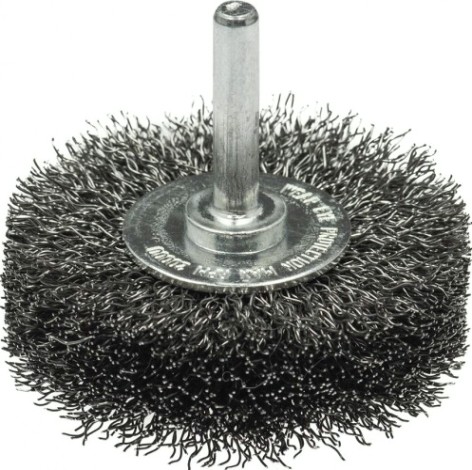 Щетка обдирочная для дрели Профоснастка № 609 Эксперт хв 6 мм D 80х19 мм дисковая, гофр. (нерж) [20709010]