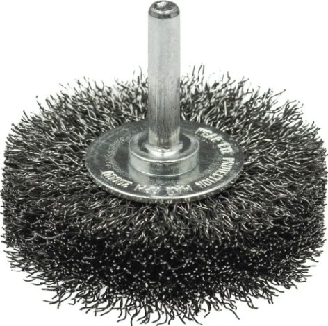 Щетка обдирочная для дрели Профоснастка № 610 Эксперт хв 6 мм D 100х20 мм дисковая, гофр. (нерж) [20709011]