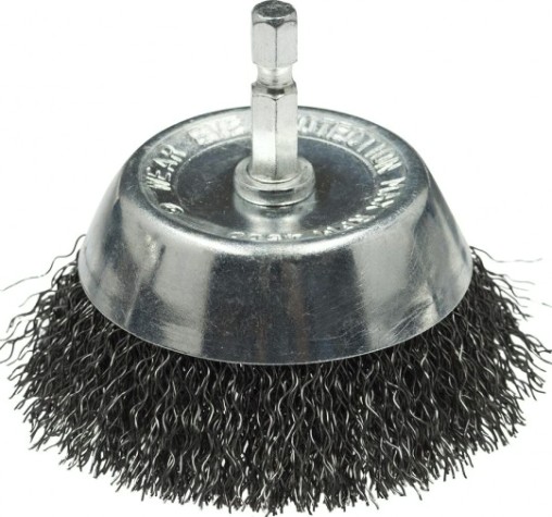 Щетка обдирочная для дрели Профоснастка № 615 Эксперт 6гр хв 6.35 мм D50 мм чаш, гофрир, нерж. [20902001]