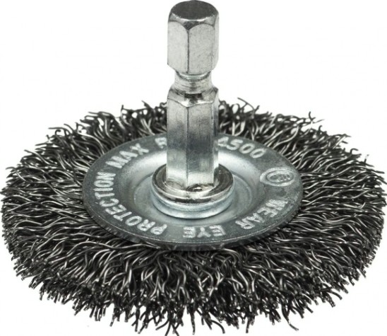 Щетка обдирочная для дрели Профоснастка № 621 Эксперт 6гр хв 6.35 мм D50 мм дисковая, гофрир, нерж. [20902005]