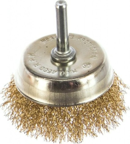 Щетка обдирочная для дрели Sturm 5 240 901 чашеобразная мягк., латун.волн.проволок. [5240901]
