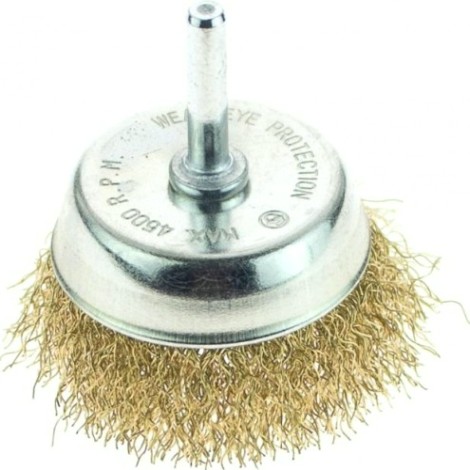 Щетка обдирочная для дрели Sturm 5 240 902 чашеобразная мягк., латун.волн.проволок. [5240902]