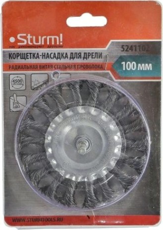 Щетка обдирочная для дрели Sturm 5 241 102 радиальная, витая стальн. [5241102]