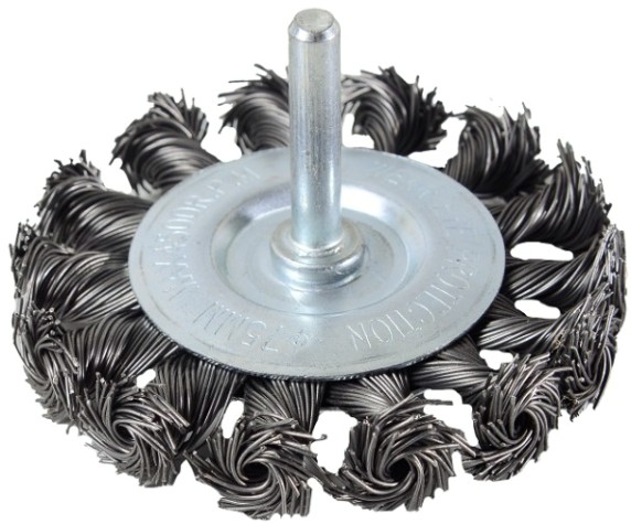 Щетка обдирочная для дрели ВИХРЬ плоская, крученая, 75 мм [73/1/3/47]