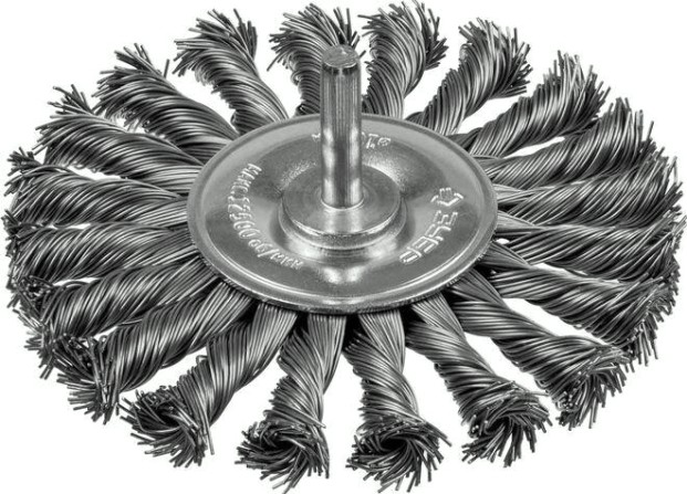 Щетка обдирочная для дрели ЗУБР ПРОФЕССИОНАЛ дисковая проволока 0,5мм, 100мм [3522-100_z02]