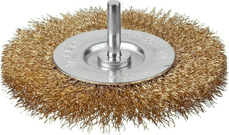 Щетка обдирочная для дрели ЗУБР ПРОФЕССИОНАЛ дисковая витая проволока 0,3мм, 100мм [3520-100_z02]