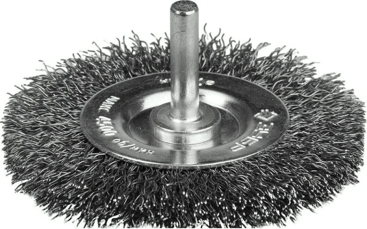 Щетка обдирочная для дрели ЗУБР ПРОФЕССИОНАЛ дисковая витая проволока 0,3мм, 63мм [35198-063_z02]