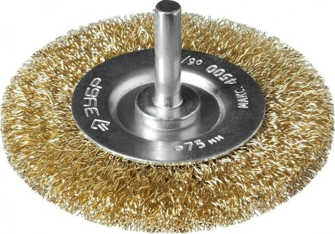 Щетка обдирочная для дрели ЗУБР ПРОФЕССИОНАЛ дисковая витая проволока 0,3мм, 75мм [3520-075_z02]
