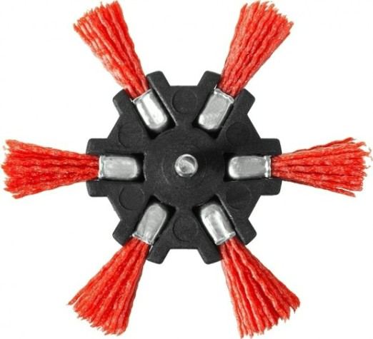 Щетка обдирочная для дрели ЗУБР ПРОФЕССИОНАЛ дисковая "звезда" нейлоновая проволока с абразивны [35163-100_z02]