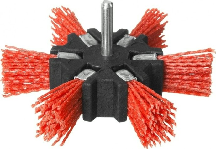 Щетка обдирочная для дрели ЗУБР ПРОФЕССИОНАЛ дисковая "звезда" нейлоновая проволока с абразивны [35163-100_z02]