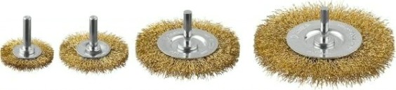 Щетка обдирочная для дрели ЗУБР ПРОФЕССИОНАЛ набор щеток дисковых витая проволока 0,3мм, 4 шт [3521-H4_z03]