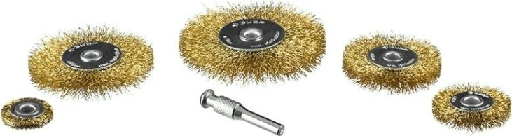 Щетка обдирочная для дрели ЗУБР ПРОФЕССИОНАЛ набор щеток дисковых витая проволока 0,3мм, 5 шт [3521-H5_z02]