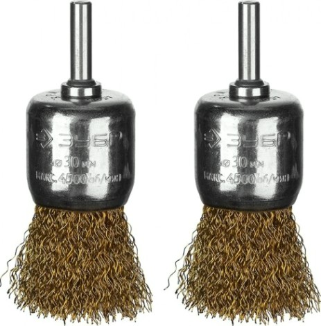 Щетка обдирочная для дрели ЗУБР ПРОФЕССИОНАЛ набор щеток кистевых витая проволока 0,3мм, 30мм, [35225-30-H2_z02]