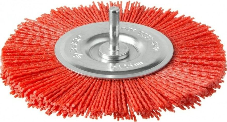 Щетка обдирочная для дрели ЗУБР ПРОФЕССИОНАЛ нейлоновая проволока с абразивным покрытием, 125мм [35161-125_z02]