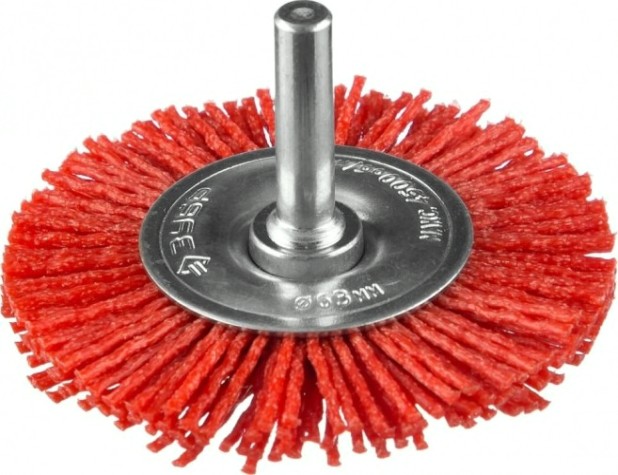 Щетка обдирочная для дрели ЗУБР ПРОФЕССИОНАЛ нейлоновая проволока с абразивным покрытием, 63мм [35161-063_z02]
