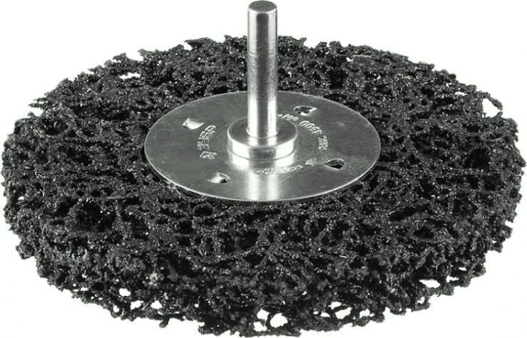 Щетка обдирочная для дрели ЗУБР ПРОФЕССИОНАЛ нейлоновая проволока с абразивным покрытием, с отк [35162-100_z01]