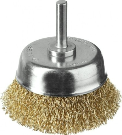 Щетка обдирочная для дрели ЗУБР ПРОФЕССИОНАЛ витая латунированная стальная проволока 0,3мм, 63м [3525-063_z02]