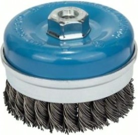 Щетка обдирочная для УШМ BOSCH чашеобразная D-100 мм М14 витая усиленная [1608614002]
