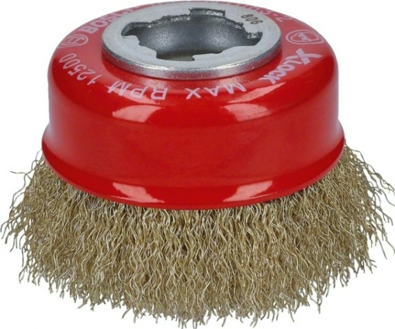 Щетка обдирочная для УШМ BOSCH чашеобразная D-75 мм X-LOCK латунь [2608620730]