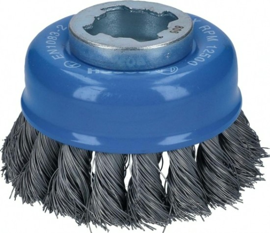 Щетка обдирочная для УШМ BOSCH чашеобразная D-75 мм X-LOCK витая [2608620726]