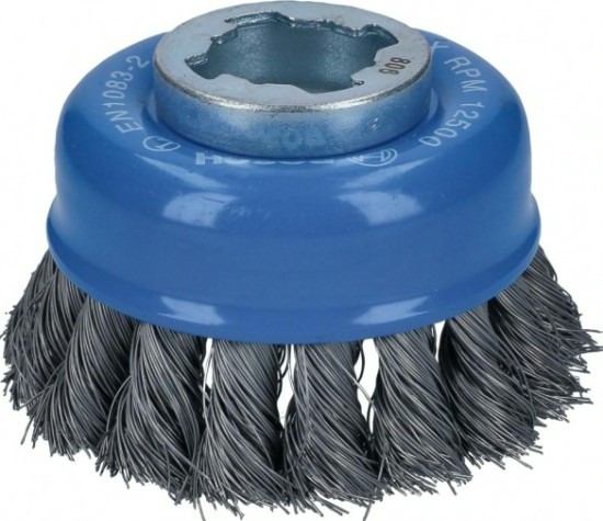 Щетка обдирочная для УШМ BOSCH чашеобразная D-75 мм X-LOCK витая [2608620727]