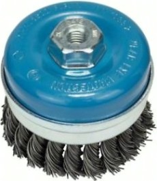Щетка обдирочная для УШМ BOSCH чашеобразная D-90 мм М14 витая усиленная [1608614000]