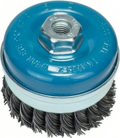 Щетка обдирочная для УШМ BOSCH чашеобразная D-90 мм М14 витая усиленная [2609256506]