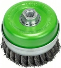 Щетка обдирочная для УШМ BOSCH чашеобразная INOX D-75 мм М14 витая усиленная [2608622105]