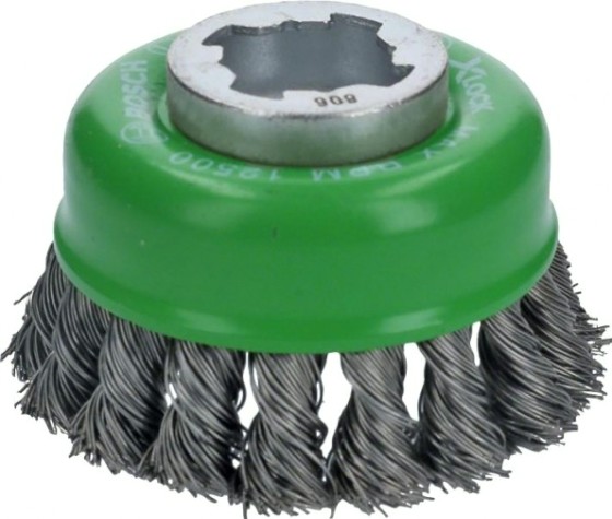 Щетка обдирочная для УШМ BOSCH чашеобразная INOX D-75 мм X-LOCK витая [2608620729]