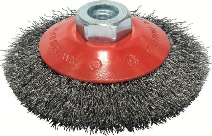 Щетка обдирочная для УШМ BOSCH коническая D-100 мм М14 [2608622057]