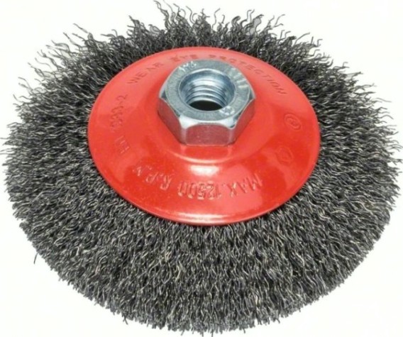 Щетка обдирочная для УШМ BOSCH коническая D-115 мм М14 [2608622101]
